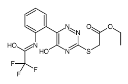 ethyl 2-[[5-oxo-6-[2-[(2,2,2-trifluoroacetyl)amino]phenyl]-2H-1,2,4-triazin-3-yl]sulfanyl]acetate Structure
