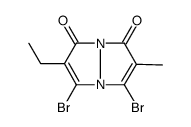 3,5-Dibromo-2-ethyl-6-methyl-1H,7H-pyrazolo[1,2-a]pyrazole-1,7-di one Structure