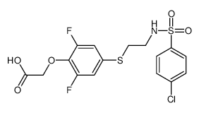 2-[4-[2-[(4-chlorophenyl)sulfonylamino]ethylsulfanyl]-2,6-difluorophenoxy]acetic acid Structure