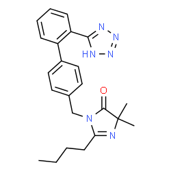 2-Butyl-5,5-dimethyl-3-{[2'-(1H-tetrazol-5-yl)-4-biphenylyl]methyl}-3,5-dihydro-4H-imidazol-4-one structure