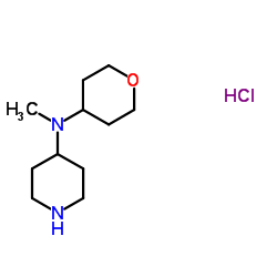 N-Methyl-N-(tetrahydro-2H-pyran-4-yl)piperidin-4-amine hydrochloride structure