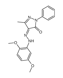 5-methyl-2-phenyl-2H-pyrazole-3,4-dione 4-[(2,5-dimethoxy-phenyl)-hydrazone]结构式