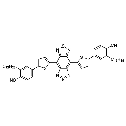 4,4'-(2λ4σ2-苯并[1,2-c:4,5-c']双[1,2,5]噻二唑-4,8-二基二-5,2-噻吩二基)双[2-十二烷基苯甲腈结构式