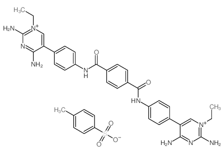 5,5′-(TEREPHTHALOYLBIS(IMINO-p-PHENYL-ENE))BIS(2,4-DIAMINO-1-ETHYLPYRIMIDIN-IUM)-DI-p-TOLUENESULFONATE picture