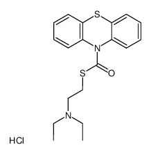 phenothiazine-10-carbothioic acid S-(2-diethylamino-ethyl ester), hydrochloride Structure