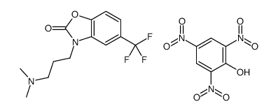 dimethyl-[3-[2-oxo-5-(trifluoromethyl)-1,3-benzoxazol-3-yl]propyl]azanium,2,4,6-trinitrophenolate结构式