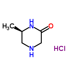 (6R)-6-Methyl-2-piperazinone hydrochloride (1:1)结构式