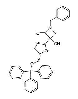 1-benzyl-3-((S)-4,5-dihydro-5-((trityloxy)methyl)-2-furyl)-3-hydroxy-2-azetidinone Structure