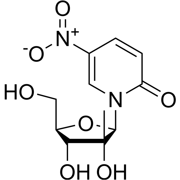 1-(2-C-β-Methyl-β-D-ribofuranosyl)-5-nitropyridine-2(1H)-one结构式