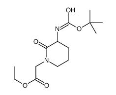 ethyl 2-[3-[(2-methylpropan-2-yl)oxycarbonylamino]-2-oxopiperidin-1-yl]acetate结构式