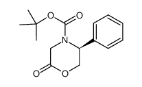 (5S)-N-(叔丁氧羰基)-3,4,5,6-四氢-5-苯基-4(H)-1,4-恶嗪-2-酮结构式