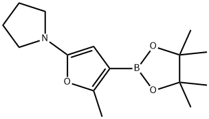 2-Methyl-5-(pyrrolidino)furan-3-boronic acid pinacol ester Structure