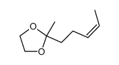 2-methyl-2-pent-3c-enyl-[1,3]dioxolane Structure