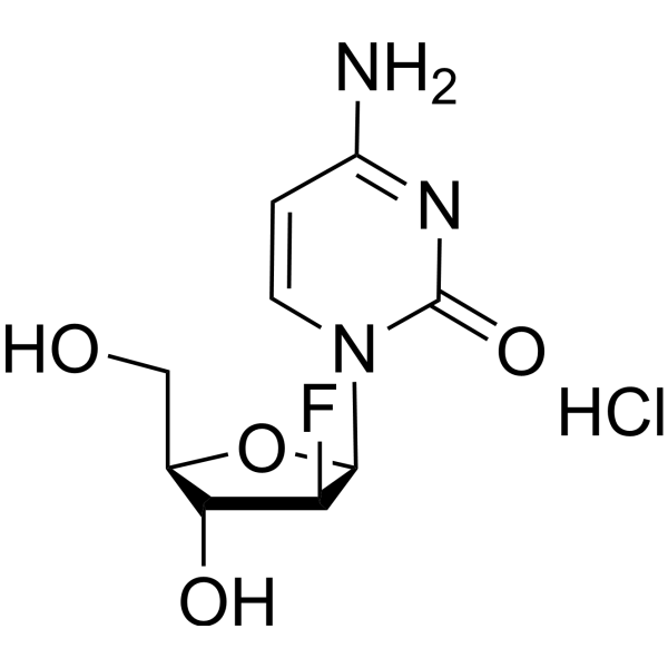 2’-Deoxy-2’-fluoro-b-D-arabinocytidine hydrochloride结构式