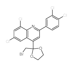 Quinoline,4-[2-(bromomethyl)-1,3-dioxolan-2-yl]-6,8-dichloro-2-(3,4-dichlorophenyl)- structure