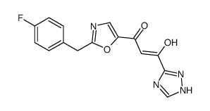 1-[2-[(4-fluorophenyl)methyl]-1,3-oxazol-5-yl]-3-hydroxy-3-(1H-1,2,4-triazol-5-yl)prop-2-en-1-one Structure