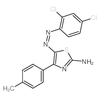2,4-dichloro-N-[[2-imino-4-(4-methylphenyl)-1,3-thiazol-5-ylidene]amino]aniline结构式
