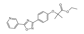 2-methyl-2-[4-(5-pyridin-3-yl-[1,2,4]oxadiazol-3-yl)-phenoxy]-propionic acid ethyl ester结构式