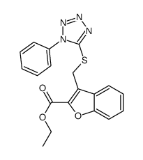 ethyl 3-[(1-phenyltetrazol-5-yl)sulfanylmethyl]-1-benzofuran-2-carboxylate结构式