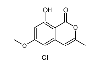 5-Chloro-8-hydroxy-6-methoxy-3-methyl-1H-2-benzopyran-1-one结构式