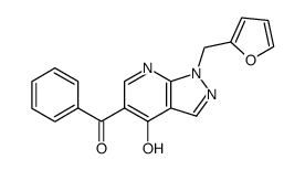 5-benzoyl-4-hydroxy-1-(furan-2-yl)methyl-1H-pyrazolo[3,4-b]pyridine结构式