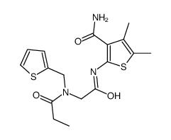 3-Thiophenecarboxamide,4,5-dimethyl-2-[[[(1-oxopropyl)(2-thienylmethyl)amino]acetyl]amino]-(9CI) Structure