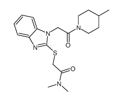 Acetamide, N,N-dimethyl-2-[[1-[2-(4-methyl-1-piperidinyl)-2-oxoethyl]-1H-benzimidazol-2-yl]thio]- (9CI) Structure