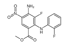 Methyl 4-amino-3-fluoro-2-((2-fluorophenyl)amino)-5-nitrobenzoate structure