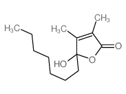 5-heptyl-5-hydroxy-3,4-dimethyl-furan-2-one structure