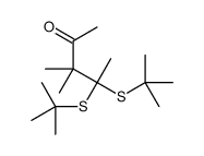 4,4-bis(tert-butylsulfanyl)-3,3-dimethylpentan-2-one结构式