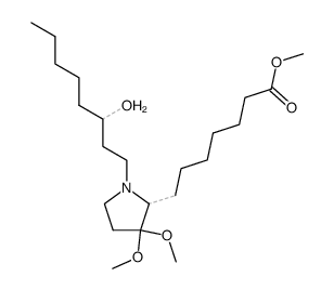 7-[1-(3-Hydroxy-octyl)-3,3-dimethoxy-pyrrolidin-2-yl]-heptanoic acid methyl ester结构式