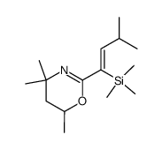 4,4,6-trimethyl-2-((Z)-3-methyl-1-trimethylsilanyl-but-1-enyl)-5,6-dihydro-4H-[1,3]oxazine结构式