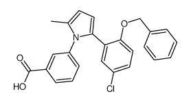 3-{2-[5-chloro-2-(benzyloxy)phenyl]-5-methyl-pyrrol-1-yl}-benzoic acid Structure