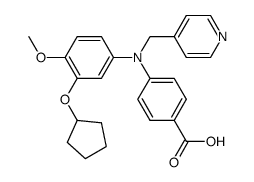 3-cyclopentyloxy-4-methoxy-N-(4-carboxyphenyl)-N-(4-pyridylmethyl)aniline Structure