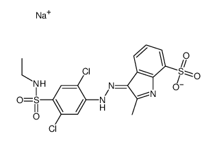 3-[[2,5-Dichloro-4-[(ethylamino)sulfonyl]phenyl]azo]-2-methyl-1H-indole-7-sulfonic acid sodium salt structure