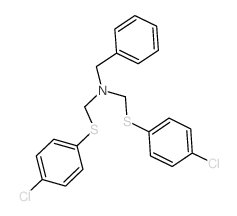N-benzyl-1-(4-chlorophenyl)sulfanyl-N-[(4-chlorophenyl)sulfanylmethyl]methanamine structure