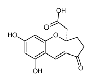 1,2,3,3a-Tetrahydro-6,8-dihydroxy-1-oxocyclopenta[b][1]benzopyran-3a-acetic acid structure