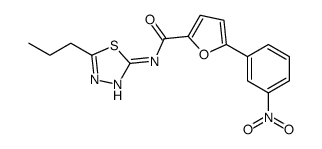 5-(3-nitrophenyl)-N-(5-propyl-1,3,4-thiadiazol-2-yl)furan-2-carboxamide结构式