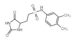 N-(3,4-dimethylphenyl)-2-(2,5-dioxoimidazolidin-4-yl)ethanesulfonamide Structure