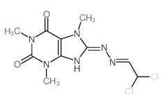 2,2-Dichloroacetaldehyde (1,3, 7-trimethyl-8-xanthinyl)hydrazone结构式