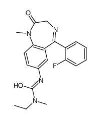 1-ethyl-3-[6-(2-fluorophenyl)-2-methyl-3-oxo-2,5-diazabicyclo[5.4.0]un deca-5,8,10,12-tetraen-9-yl]-1-methyl-urea结构式