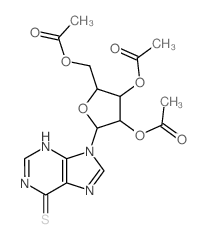 9H-Purine-6-thiol, 9-b-D-lyxofuranosyl-,2',3',5'-triacetate (8CI) Structure