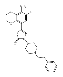 5-(8-AMINO-7-CHLORO-2,3-DIHYDROBENZO[B][1,4]DIOXIN-5-YL)-3-(1-PHENETHYLPIPERIDIN-4-YL)-1,3,4-OXADIAZOL-2(3H)-ONE structure