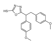 5-[1,2-bis(4-methoxyphenyl)ethyl]-3H-1,3,4-oxadiazole-2-thione结构式