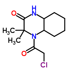 4-(2-CHLORO-ACETYL)-3,3-DIMETHYL-OCTAHYDRO-QUINOXALIN-2-ONE结构式
