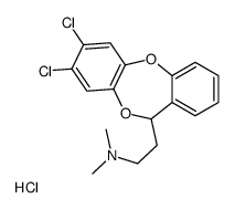 (+-)-7,8-Dichloro-N,N-dimethyl-11H-dibenzo(b,e)(1,4)dioxepin-11-ethana mine hydrochloride结构式