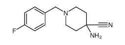 4-amino-1-[(4-fluorophenyl)methyl]piperidine-4-carbonitrile结构式