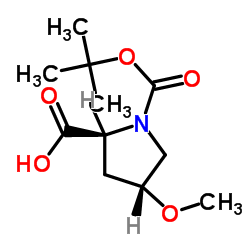 (2S,4R)-1-(tert-Butoxycarbonyl)-4-methoxypyrrolidine-2-carboxylicacid structure