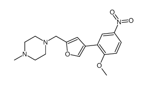 1-[[4-(2-methoxy-5-nitrophenyl)furan-2-yl]methyl]-4-methylpiperazine结构式