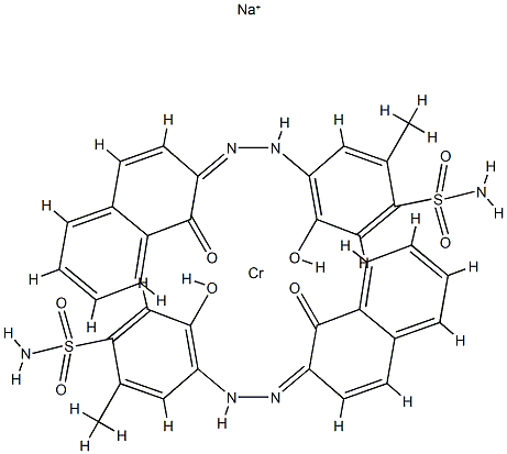 sodium bis[5-hydroxy-4-[(1-hydroxy-2-naphthyl)azo]-2-methylbenzene-1-sulphonamidato(2-)]chromate(1-) structure